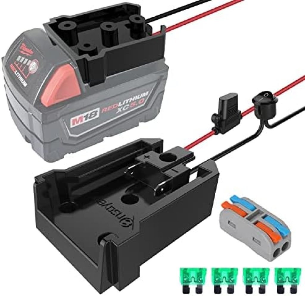 Power Wheel Adapter with Fuse&Switch for Milwaukee 18V Battery, Non-Blown Tight Battery Adapter with 4Pcs 30A Fuse and Wire Terminal, 12 AWG Wire, DIY Use for Truck, Robotics,RC Toys and Work Lights 63 419jwmksXL. AC