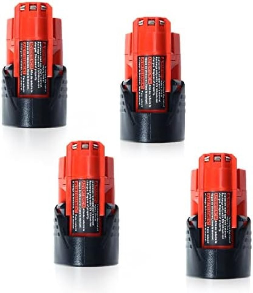 Bdreer 4 Pack 3000mAh 12V Lithium Ion Replacement Battery Compatible with Milwaukee M12 Battery 48-11-2401 48-11-2402 48-11-2411 48-11-2420 12-Volt Cordless Tools 53 41uqRLiSIL. AC