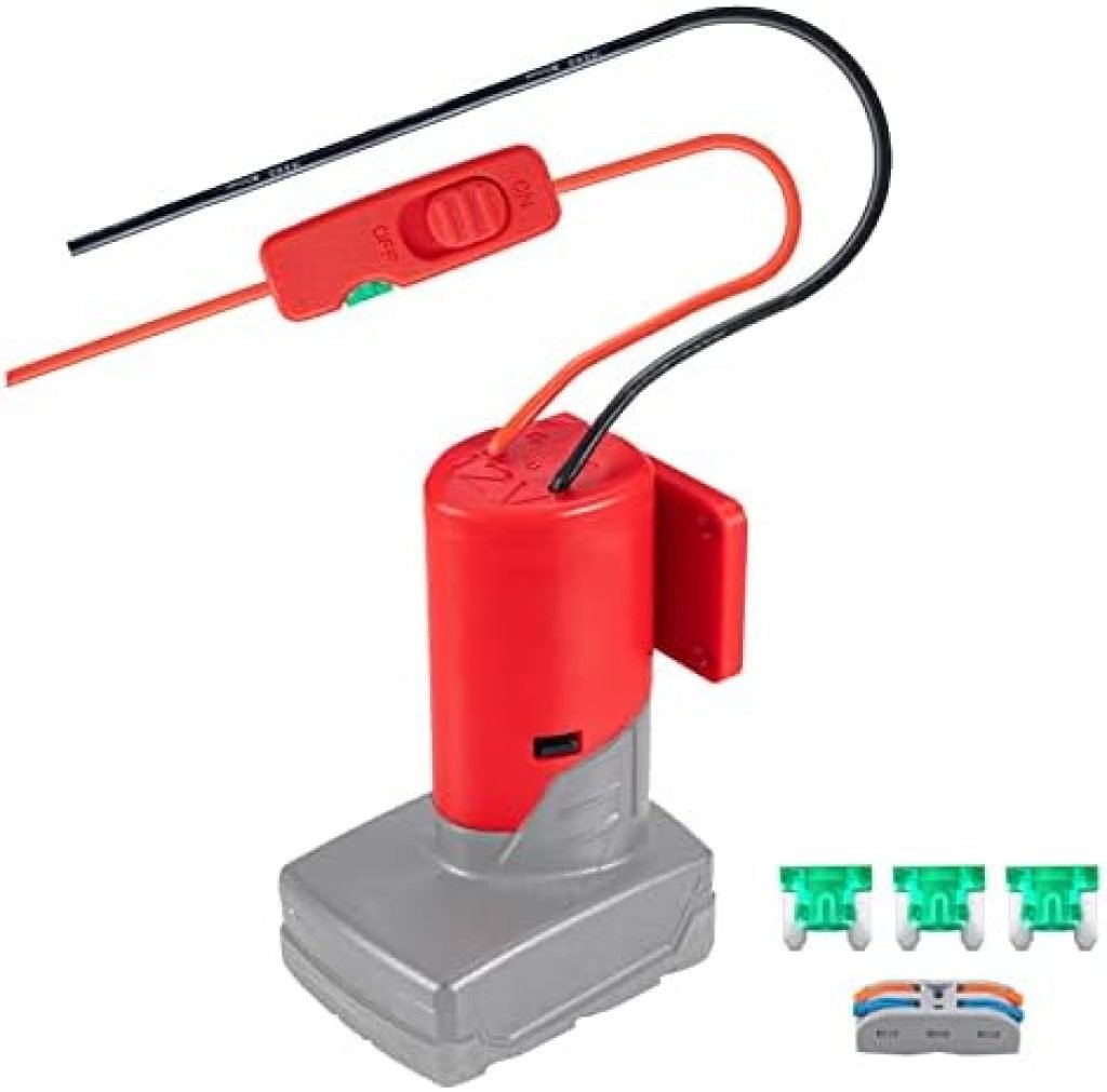 Upgraded M12 Battery Adapter for Milwaukee 12V Battery Adapter All-in-one Design of The Fuse and Switch Power Wheel Adapter for Milwaukee M12 Converter Kit 14 Gauge with Fuses & Wire Terminals 35 41zlQnuroL. AC