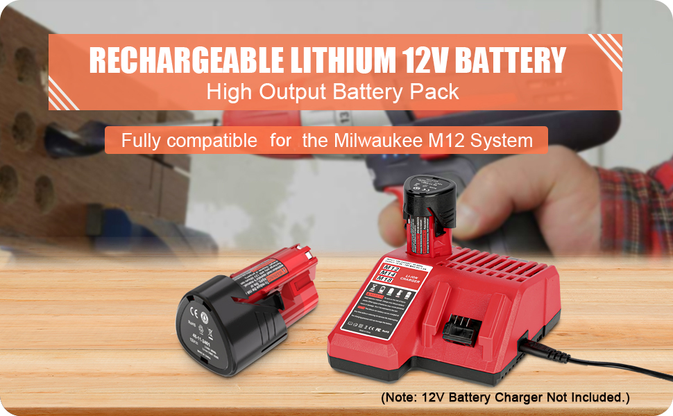 1688566166 682 JYJZPB 2 Pack 3000mAh 12V Lithium Battery Replace for Milwaukee