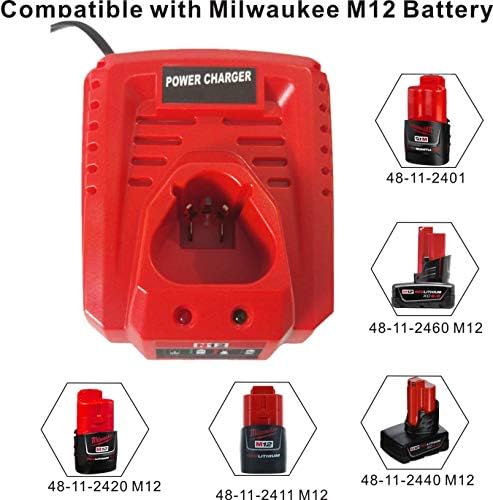1688739574 258 Tueddur M12 Lithium ion Battery Charger for Milwaukee Compatible with Milwaukee