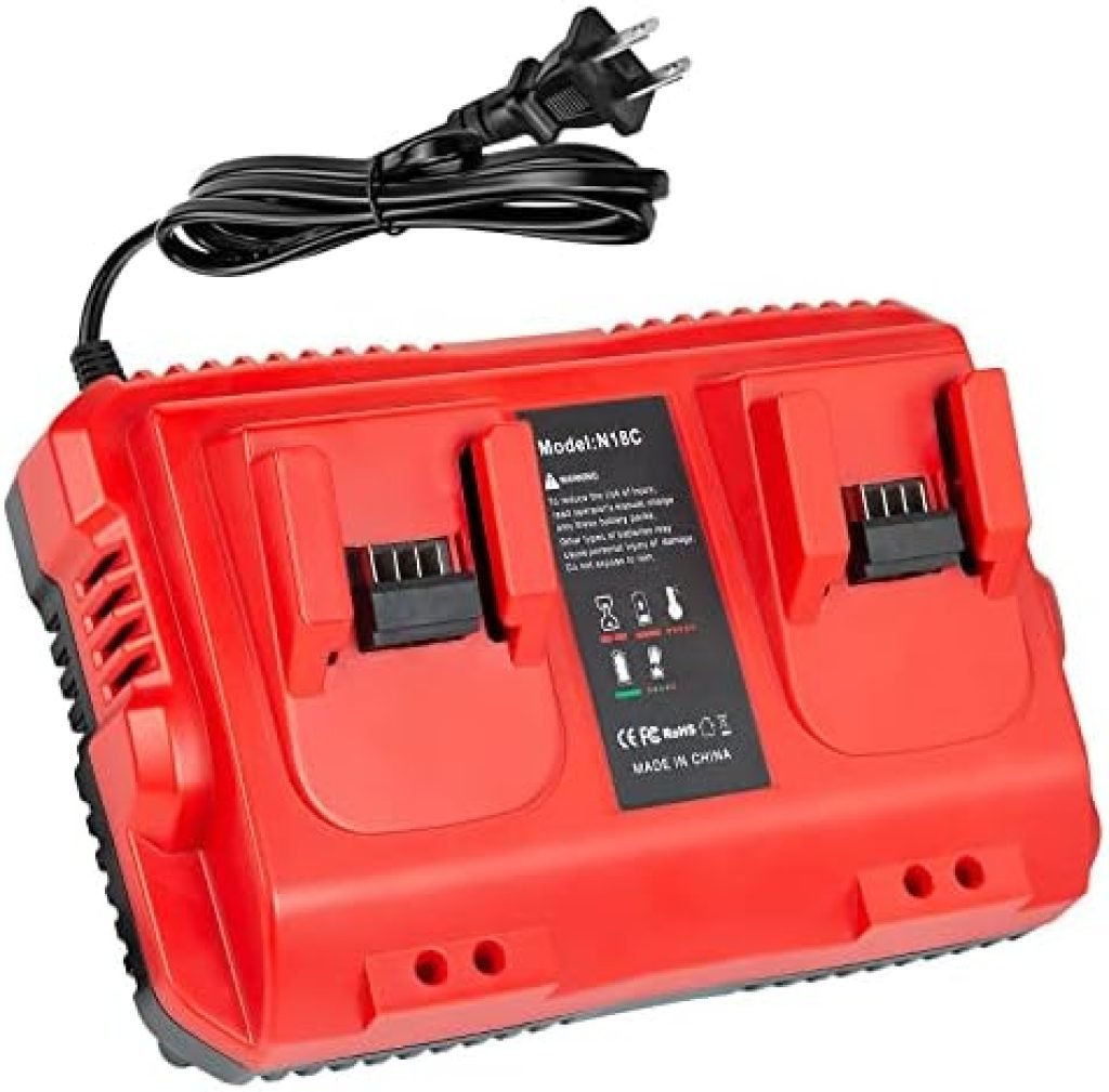 Rapid Charger Replacement for Milwaukee 18V Charger Station 2Ports 48-59-1802 Compatible with Milwaukee M-18 Battery 48-59-1812 1 41NmQJMLY5L. AC