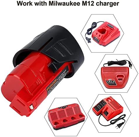 1691610892 523 2 Pack 12V 3000mAh Replacement for Milwaukee M12 Battery Compatible