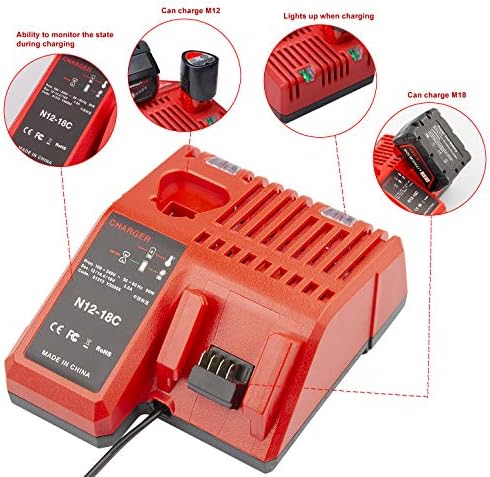 1691697803 68 M12 M18 Multi Voltage Lithium Battery Charger Compatible with