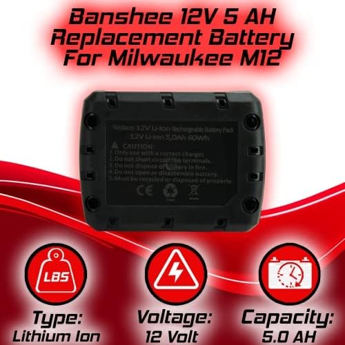 1692999477 794 Banshee 12V 50Ah Replacement Battery for Milwaukee M12 Battery Li ion