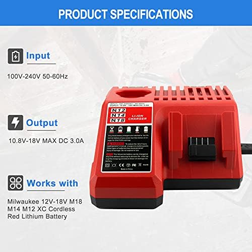 1693174108 207 GOOALITY M12 M18 Multi Voltage Battery Charger 48 59 1812 Cfor Milwaukee M12