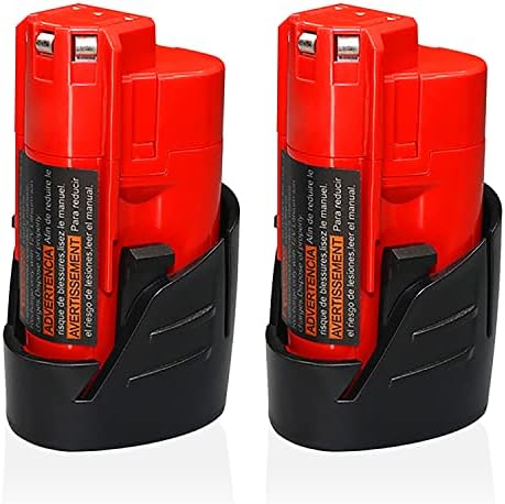 2 Pack 12V 3000mAh Replacement for Milwaukee M12 Battery Compatible