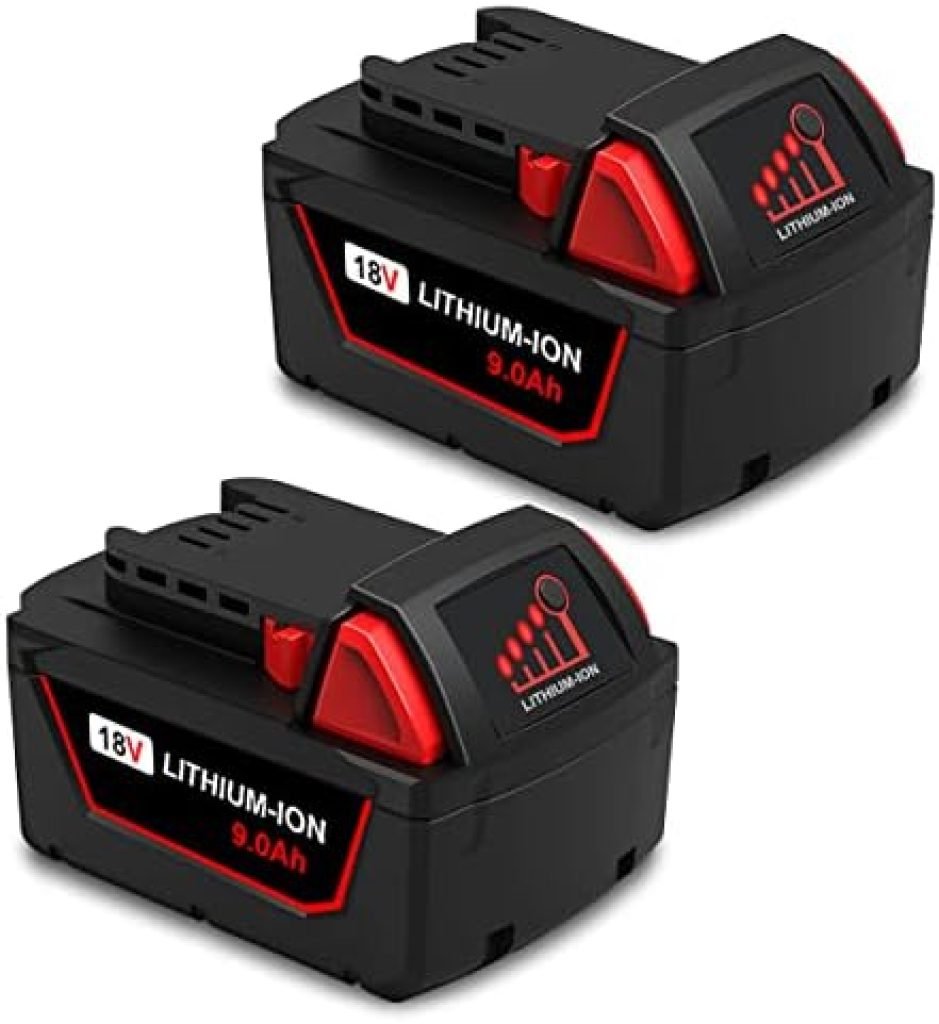 Atcuji 2 Pack 18V 9.0AH 48-11-1880 Extended Capacity Battery for 18V 144Wh 8.0 AH Battery 48-11-1880 Compatible with Milwaukee 18V M-18 Lithium Battery XC Power Tools 18V 48-11-1880 8.0Ah Battery 15 415HpfS6mL. AC