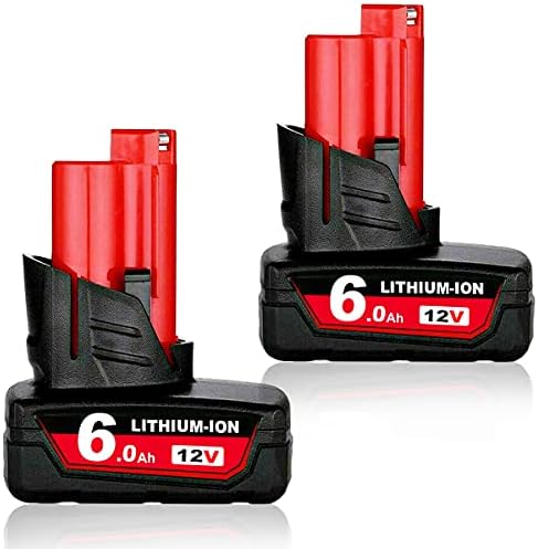 PDstation 2Pack 60Ah M 12 12V Lithium Battery Replacemet for Milwaukee