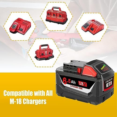 1694739901 905 2 Pack 65Ah 18V Battery Replacement for Milw M 18 Battery and