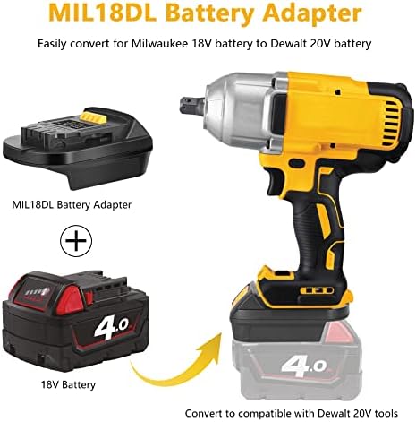 1695954949 586 KUNLUN MIL18DL Battery Converter for Milwaukee to Dewalt Battery Adapter