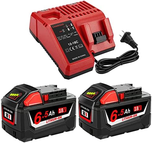 2 Pack 65Ah 18V Battery Replacement for Milw M 18 Battery and