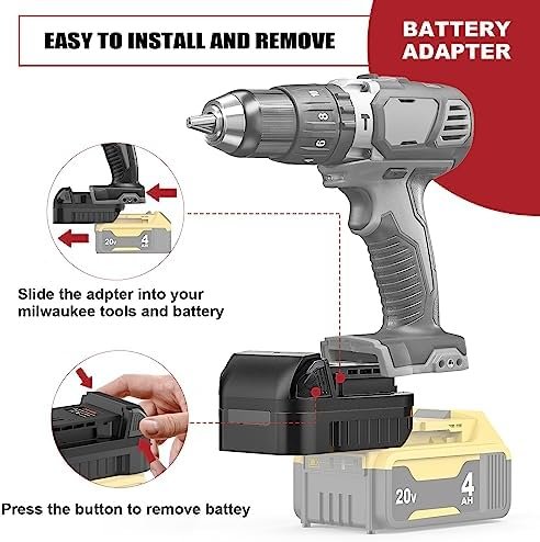 1696475778 551 Battery Adapter for Dewalt to for Miwaulkee Battery Battery Converters