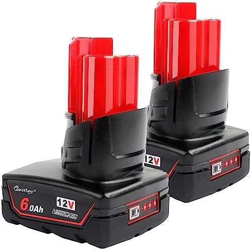 waitley 2 Pack 12V 6A Replacement Battery Compatible with Milwaukee