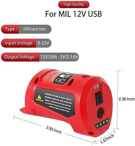 1700129060 636 【Multi Function】 CaliHutt 12V USB Power Charger Adapter Replacement for Milwaukee