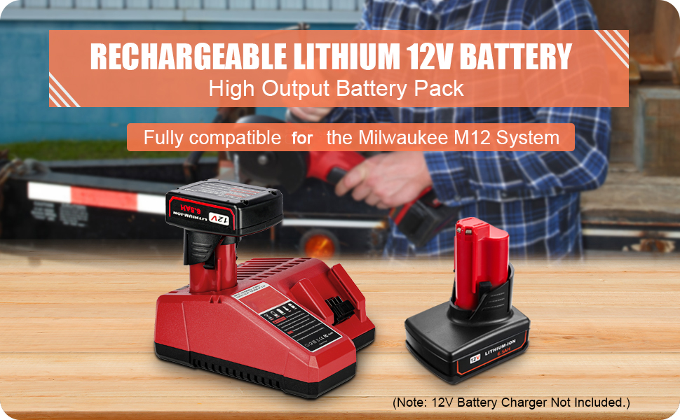 1701171014 373 JYJZPB 2 Pack 65Ah 12V Battery Compatible for Milwaukee M12