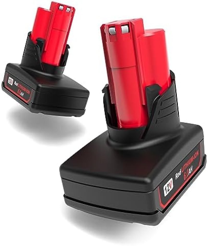 WORTHMAH 2 Packs 12Volts 6.0Ah Replacement for Milwaukee M12 Lithium-ion Battery, Compatible with All Milwaukee 12V M12 Battery Charger and Power Tools. 15 41WRvTXYvCL. AC