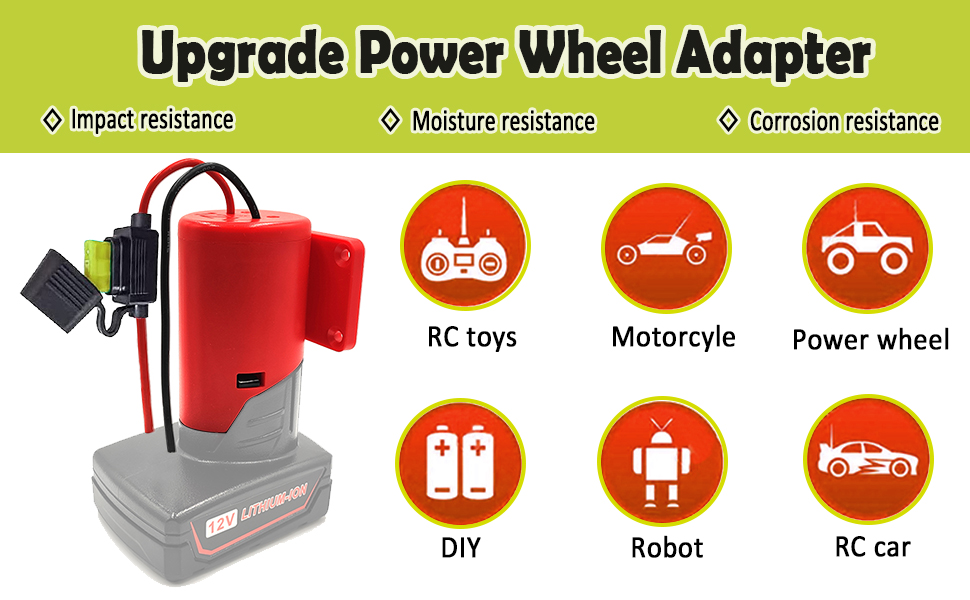 1701693209 187 M12 Battery Adapter with FuseBattery Adapter for Milwaukee 12VPower Wheel