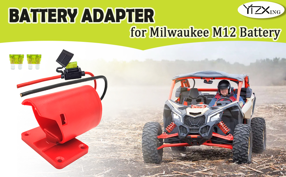 1701693209 647 M12 Battery Adapter with FuseBattery Adapter for Milwaukee 12VPower Wheel