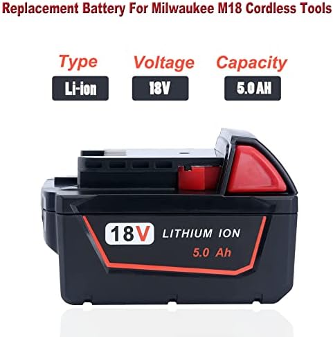 1703081232 674 2 Pack 50Ah M18 Battery Replacement for Milwaukee M18 Battery