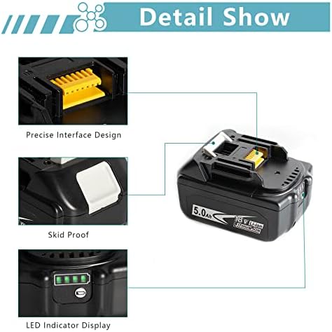 1703167718 998 2Packs Upgraded 50Ah 18V BL1850B with LED Replacement Lithium ion Battery