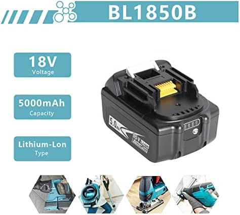 1703167719 739 2Packs Upgraded 50Ah 18V BL1850B with LED Replacement Lithium ion Battery