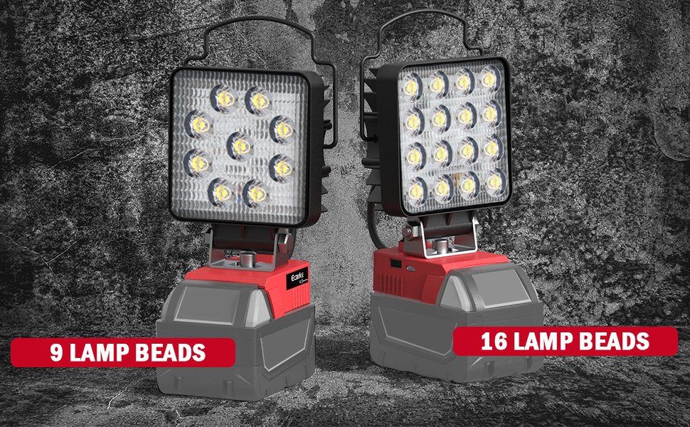 1703514623 984 Upgraded LED Work Light for Milwaukee m18Ecarke Square 48w 4