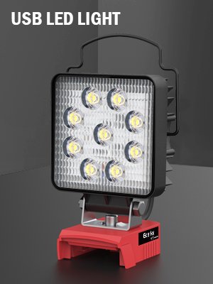 LED Work Light for Milwaukee M18,Ecarke Square 27w Cordless LED Flood Work Lights,18V Lithium Battery Light with Low Voltage Protection & USB&Type-C Charging Port(Upgraded ) 9 1703601831 777 LED Work Light for Milwaukee M18Ecarke Square 27w Cordless LED