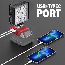 LED Work Light for Milwaukee M18,Ecarke Square 27w Cordless LED Flood Work Lights,18V Lithium Battery Light with Low Voltage Protection & USB&Type-C Charging Port(Upgraded ) 12 1703601832 138 LED Work Light for Milwaukee M18Ecarke Square 27w Cordless LED