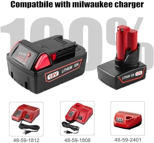 1705683437 701 AYTXTG 4Pack Battery Replacement for Milwaukee2Pack 12v Battery for M 12