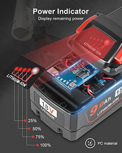 1708979069 167 4packs 90Ah Replacement for 18V Milwaukee M 18 Battery