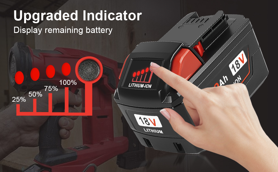 1708979071 971 4packs 90Ah Replacement for 18V Milwaukee M 18 Battery