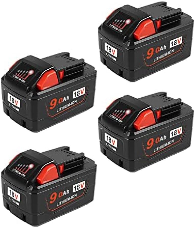 4packs 9.0Ah Replacement for 18V Milwaukee M-18 Battery