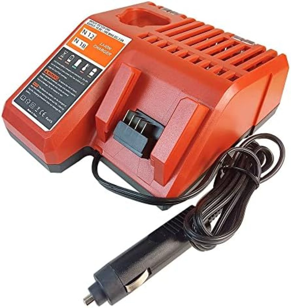 Replacement for Milwaukee Electric Tools Corp 48-59-1810 Vehicle or M12 M18 Car Charger,for Milwaukee 12V&18V XC Lithium Ion Battery 48-11-1850 48-11-1840 48-11-1815 48-11-1828 79 51FaJr32RrL. AC