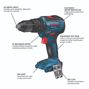 BOSCH GXL18V-240B22 18V 2-Tool Combo Kit with 1/2 In. Hammer Drill/Driver, Two-In-One 1/4 In. and 1/2 In. Bit/Socket Impact Driver/Wrench and (2) 2 Ah Standard Power Batteries