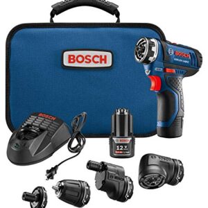 Bosch GSR12V-140FCB22 Cordless Electric Screwdriver 12V Kit - 5-In-1 Multi-Head Power Drill Set