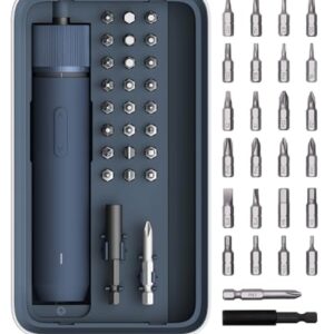 HOTO Electric Screwdriver Kit, 25-Piece Upgraded Bit Set, 3.6V Cordless Screwdriver Rechargeable, Magnetic Case Lid, 3 Torque Settings, 1500mAh Battery, LED Light for Furniture/Electrical Repairs