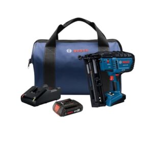 Bosch GNH18V-16MAB12-RT 18V Brushless Lithium-Ion 16-Gauge Cordless Angled Finish Nailer Kit (2 Ah) (Renewed)