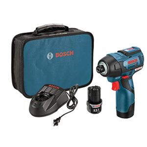 Bosch PS42-02-RT 12V MAX 2.0 Ah Cordless Lithium-Ion EC Brushless 1/4 in. Hex Impact Driver Kit (Renewed)