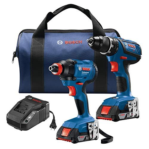 Unleashing Power: A Review of Bosch's Cordless Drill Combo Kit 1 Bosch GXL18V-232B22-RT 18V Compact Tough Lithium-Ion 1/2 in. Cordless Drill Driver / 1/4 in. and 1/2 in. 2-in-1 Bit/Socket Impact Driver Combo Kit (2 Ah) (Renewed)