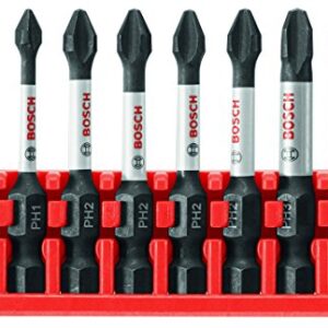 BOSCH CCSPHV208 8-Piece Assorted Set 2 In. Impact Tough Phillips Power Bits with Clip for Custom Case System