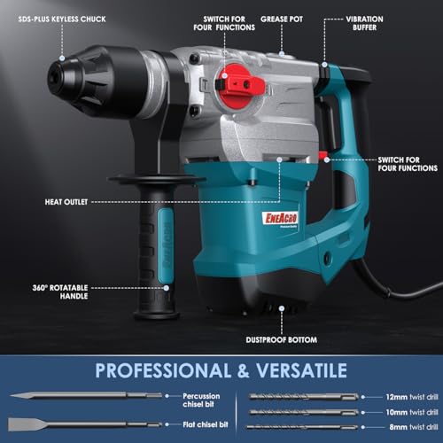 Power and Precision: ENEACRO 13 Amp Rotary Hammer Drill Review 2 Power and Precision: ENEACRO 13 Amp Rotary Hammer Drill Review - Image 2