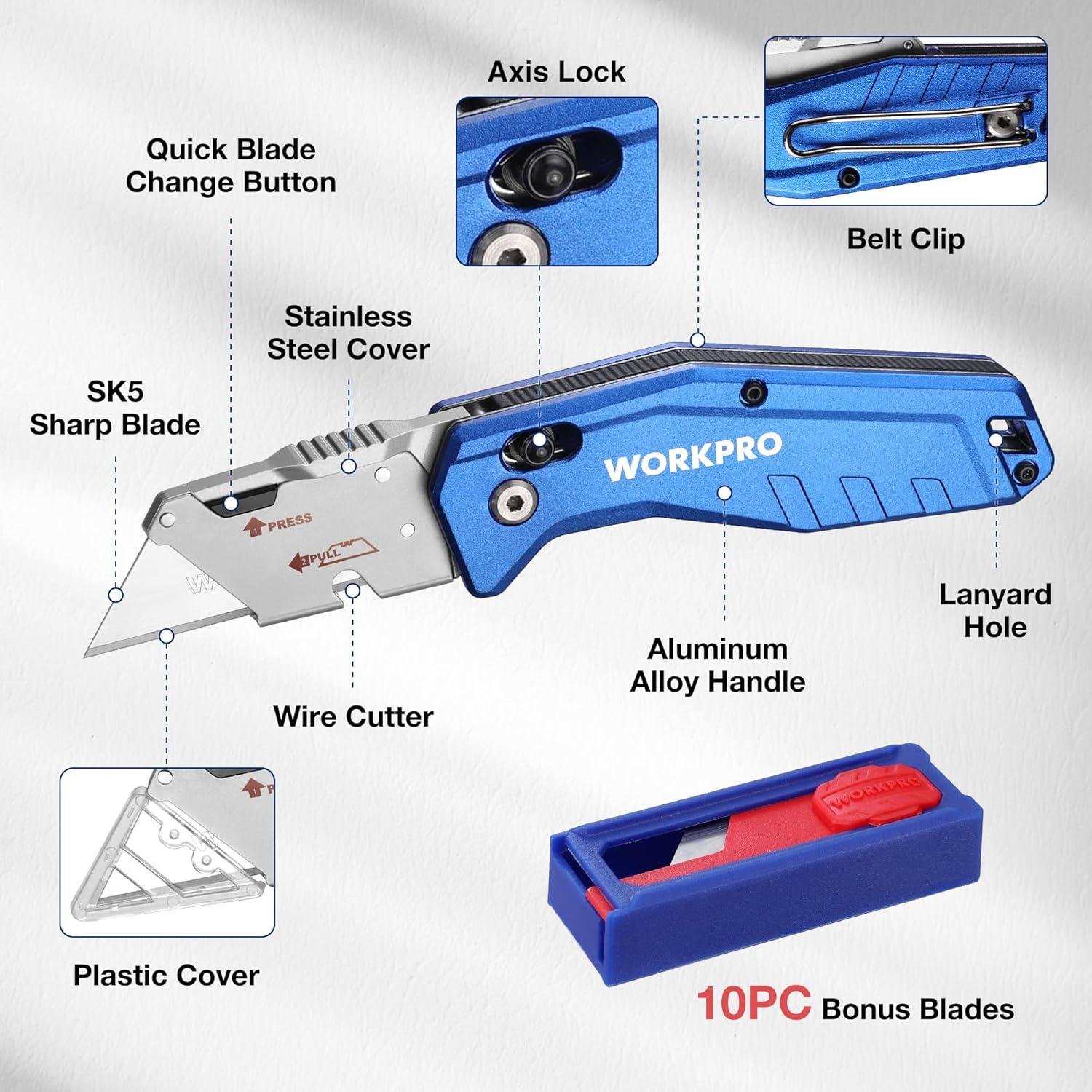 My Go-to folding Utility Knife:⁤ WORKPRO Axis lock