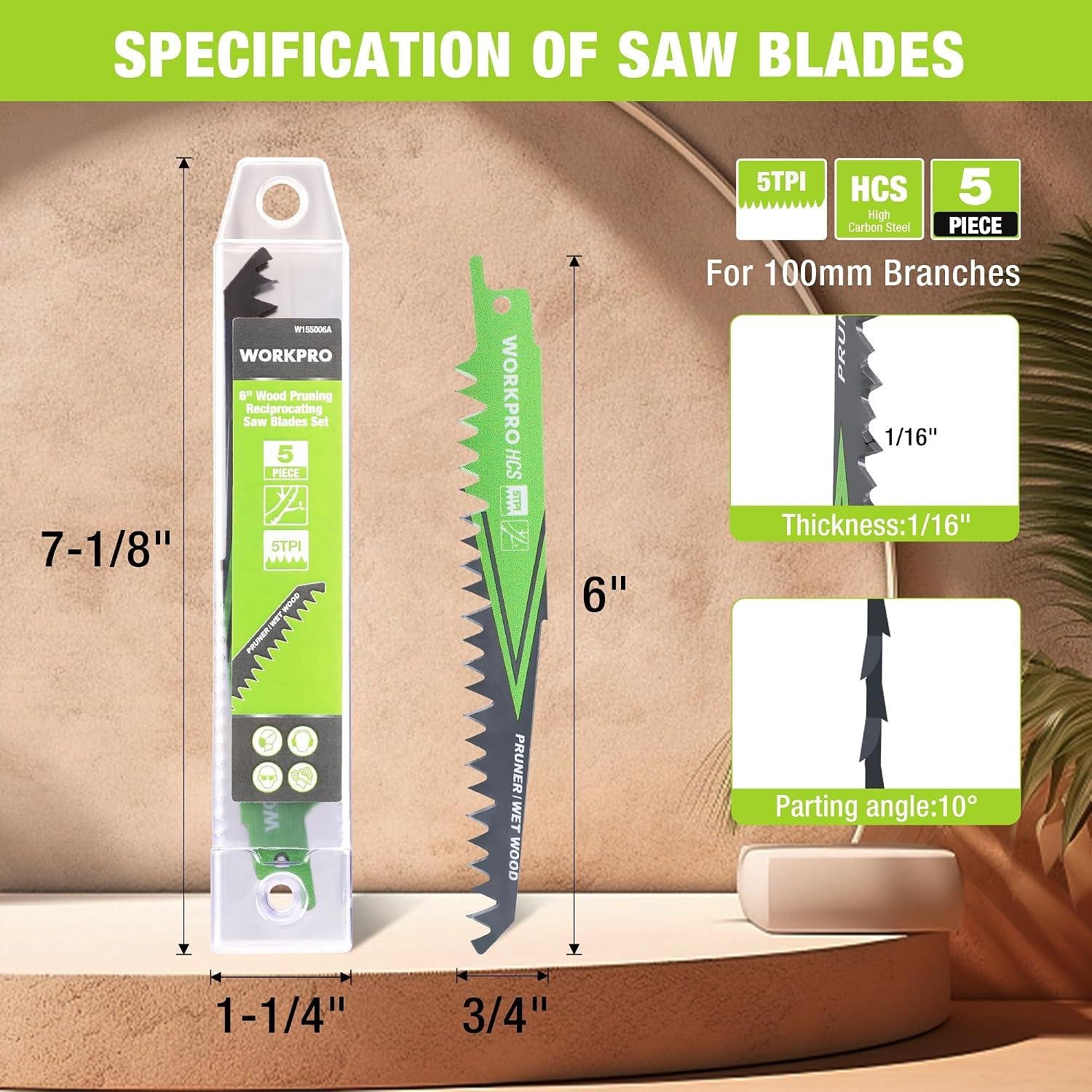 **These​ WORKPRO Blades Rip Through Wet Wood ​Fast**