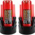 2 Pack 3000mAh Li-ion Replacement for Milwaukee M12 Battery Compatible with Milwaukee 12V Battery XC 48-11-2410 48-11-2420 48-11-2411 12-Volt Cordless Tools